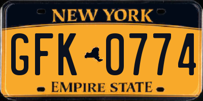 NY license plate GFK0774