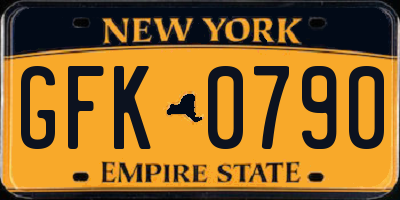 NY license plate GFK0790