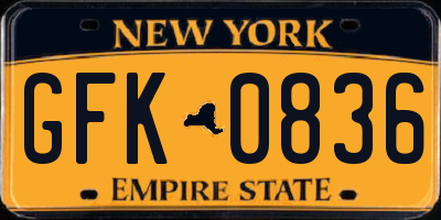 NY license plate GFK0836