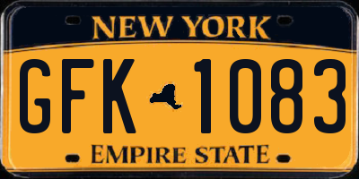 NY license plate GFK1083