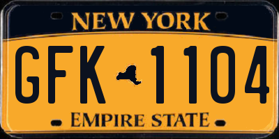 NY license plate GFK1104