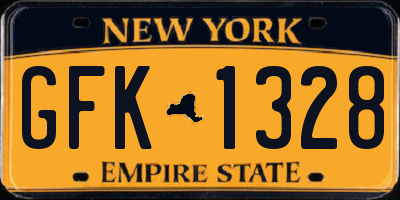 NY license plate GFK1328