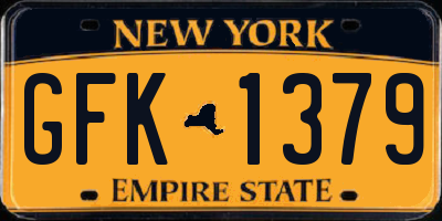 NY license plate GFK1379