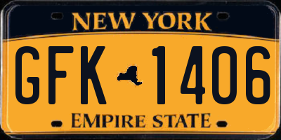 NY license plate GFK1406
