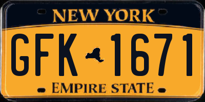 NY license plate GFK1671