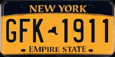 NY license plate GFK1911