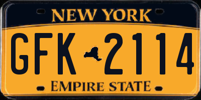 NY license plate GFK2114
