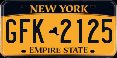 NY license plate GFK2125