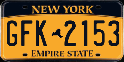 NY license plate GFK2153