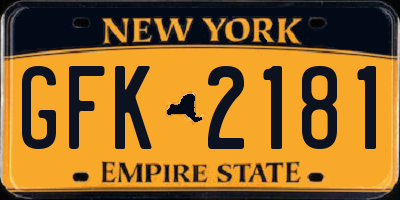 NY license plate GFK2181