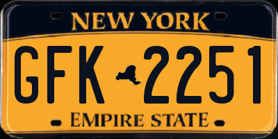 NY license plate GFK2251