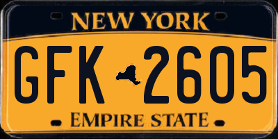 NY license plate GFK2605