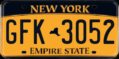 NY license plate GFK3052