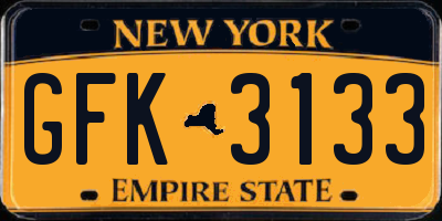 NY license plate GFK3133