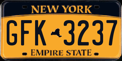 NY license plate GFK3237