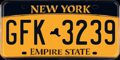 NY license plate GFK3239
