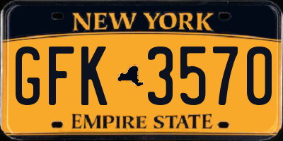 NY license plate GFK3570