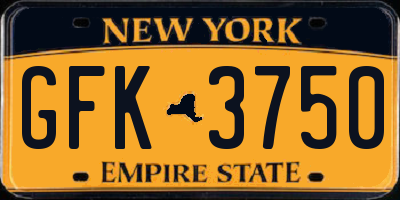 NY license plate GFK3750
