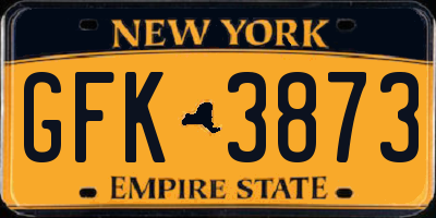 NY license plate GFK3873