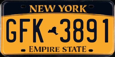 NY license plate GFK3891