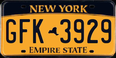 NY license plate GFK3929