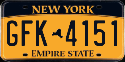 NY license plate GFK4151
