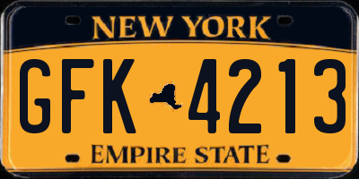 NY license plate GFK4213
