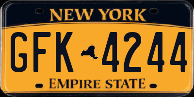 NY license plate GFK4244