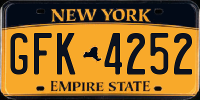 NY license plate GFK4252