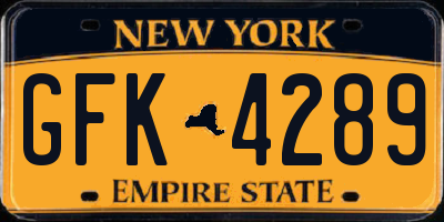 NY license plate GFK4289