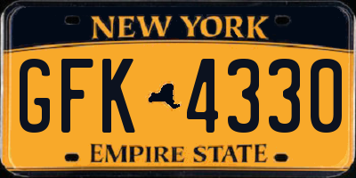 NY license plate GFK4330