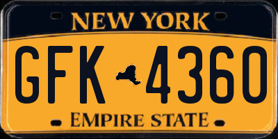 NY license plate GFK4360