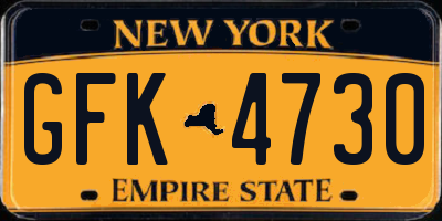 NY license plate GFK4730
