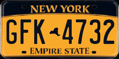 NY license plate GFK4732