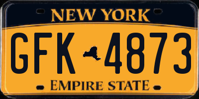 NY license plate GFK4873