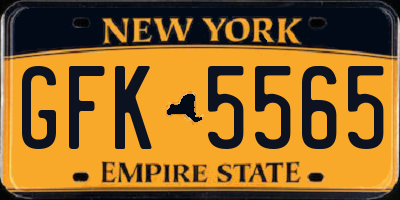 NY license plate GFK5565