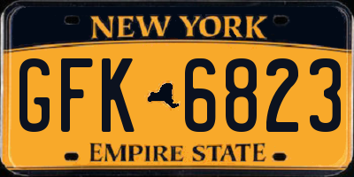 NY license plate GFK6823