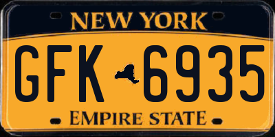 NY license plate GFK6935