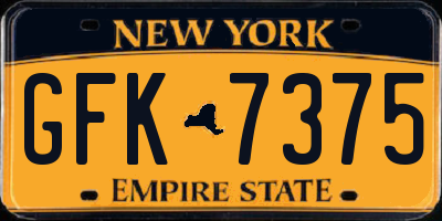 NY license plate GFK7375