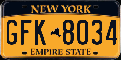 NY license plate GFK8034