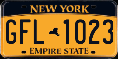 NY license plate GFL1023
