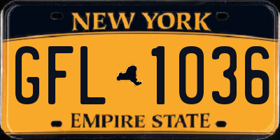 NY license plate GFL1036