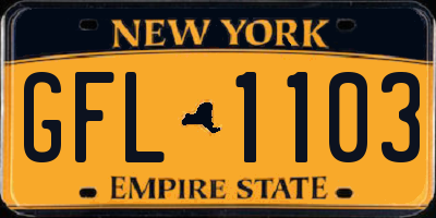 NY license plate GFL1103