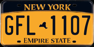 NY license plate GFL1107