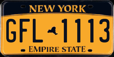 NY license plate GFL1113