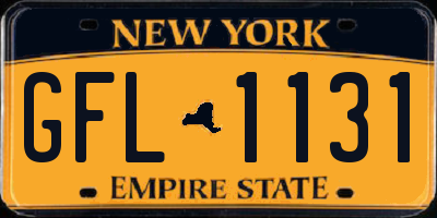 NY license plate GFL1131