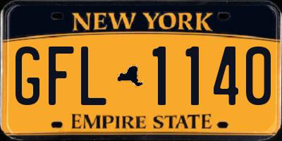 NY license plate GFL1140