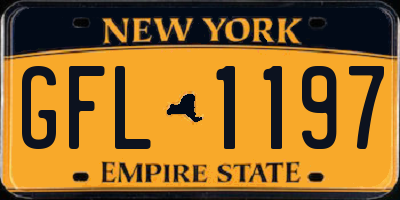 NY license plate GFL1197