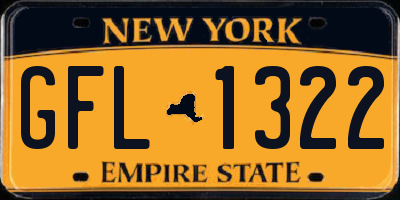 NY license plate GFL1322