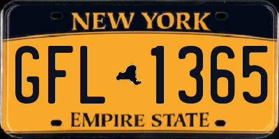 NY license plate GFL1365